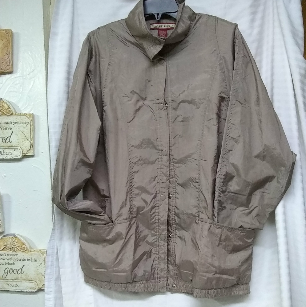 Tudor Court haband Women's Jacket Beige Size XL/46 Lined Pockets Light T…